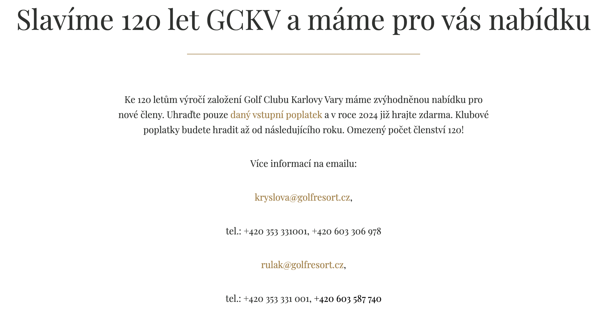 Golf Resort Karlovy Vary