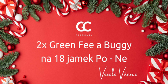 Vánoční voucher 2x Green Fee 18 jamek a 1x Buggy: Pondělí - Neděle + Svátek